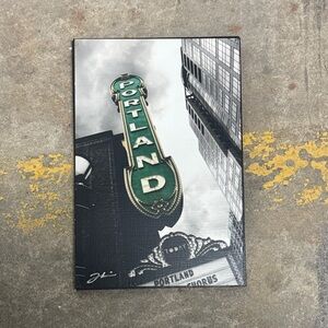 Portland Cityscape Art with Green Accents